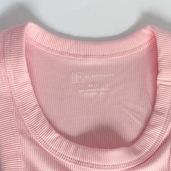 Ribbed High Neck Tank Top, Pink, Juniors, Lightweight - Picture 6 of 9